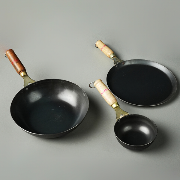 Pure Iron Handmade Family Combo (Tadka Pan+ Tawa+ Wok)