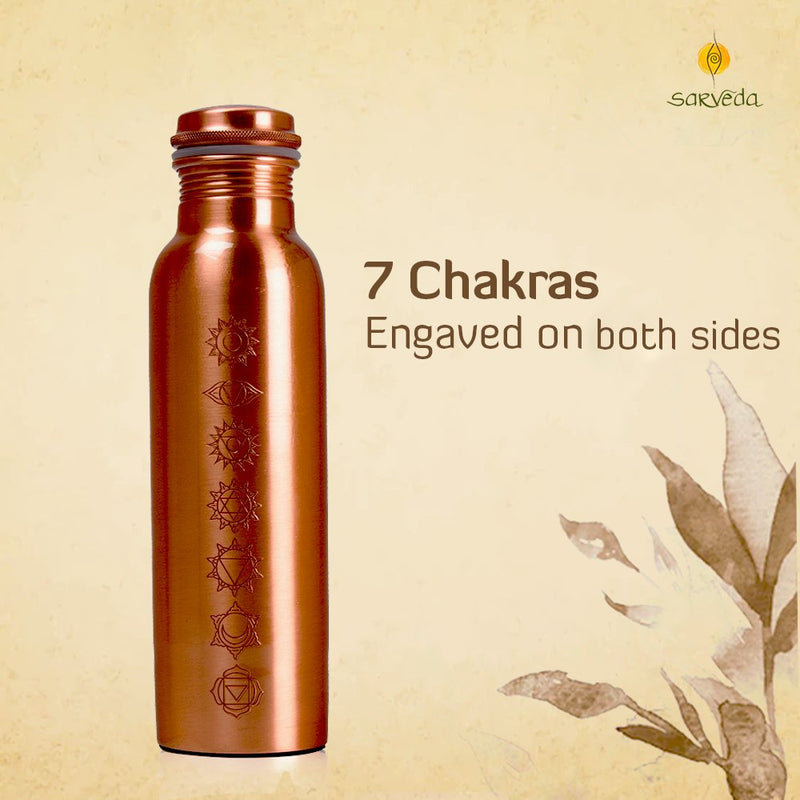 7 Chakras Copper Plain Bottle - 500 ml | Verified Sustainable Bottles & Sippers on Brown Living™