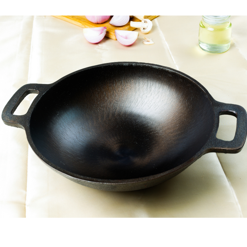 Super Smooth Handmade Cast Iron Kadai (Wok Model)