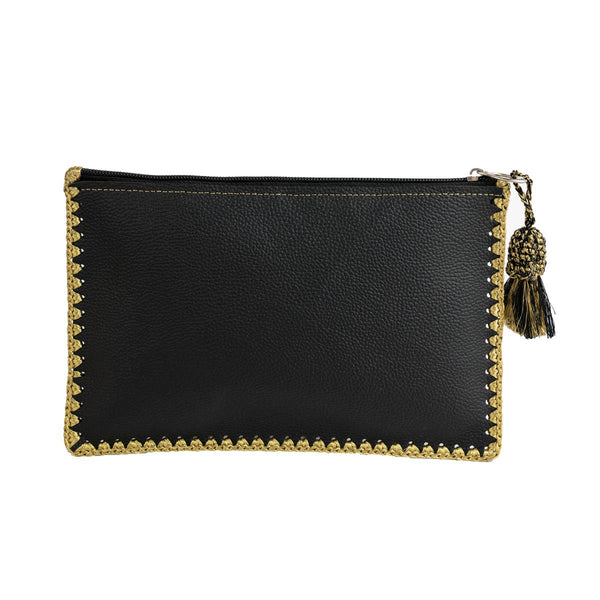 Gold Accent Pouch – Artisan-Made with Upcycled Elements