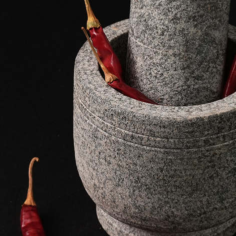 Premium Handmade Uthukuli Stone Mortar And Pestle- Medium