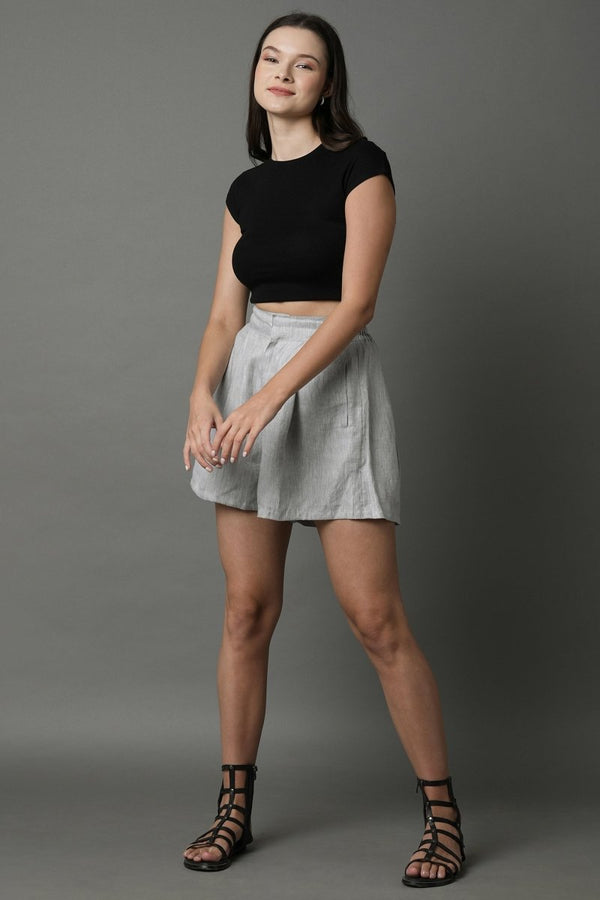 Aerial Shorts - LightGrey - 100% Hemp | Verified Sustainable Womens Shorts on Brown Living™