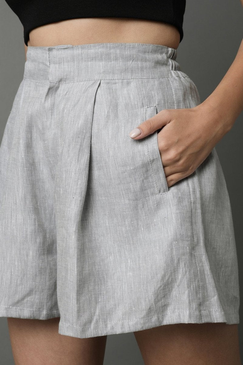 Aerial Shorts - LightGrey - 100% Hemp | Verified Sustainable Womens Shorts on Brown Living™