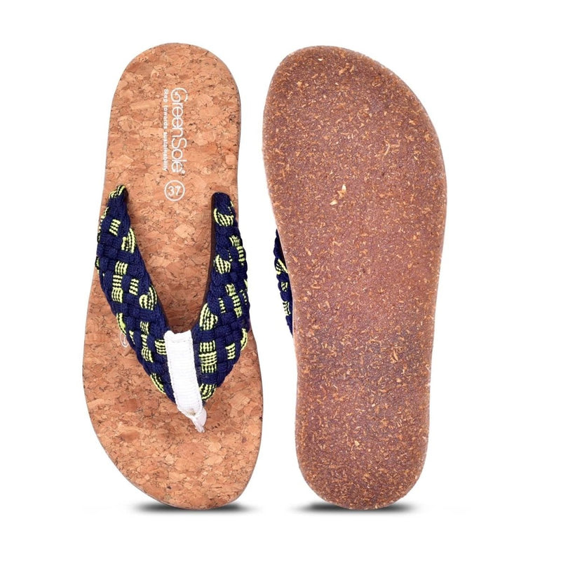 Alfa Royal Blue Women's Trendy Slippers | Verified Sustainable Womens Flip Flops on Brown Living™