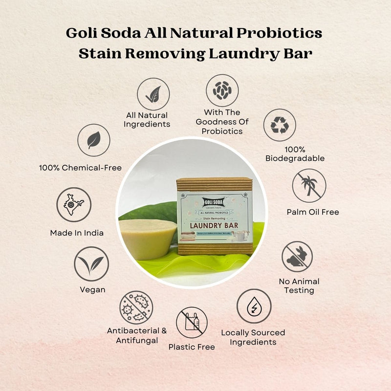 All Natural Probiotics Stain Removing Laundry Bar | Verified Sustainable Cleaning Supplies on Brown Living™