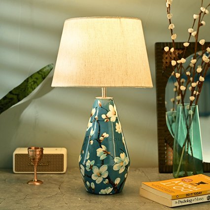 Almond Blossoms Night Lamp | Handcrafted Mango Wood Table Lamp | Verified Sustainable Lamps & Lighting on Brown Living™