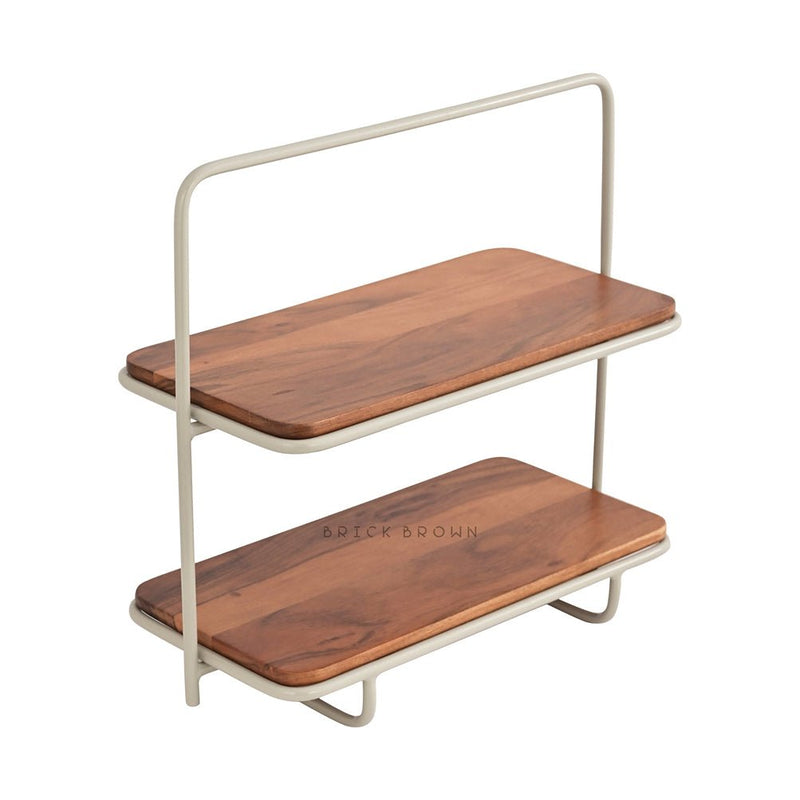 Almond - Handcrafted Acacia Wood Kitchen Organizer | Spice Rack | Verified Sustainable Kitchen Organizers on Brown Living™