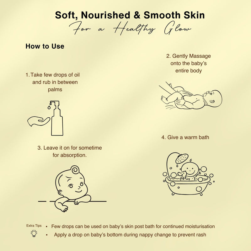 Almond - Turmeric Baby Oil Head to Toe Massage - 100ml | Verified Sustainable Baby Oil on Brown Living™