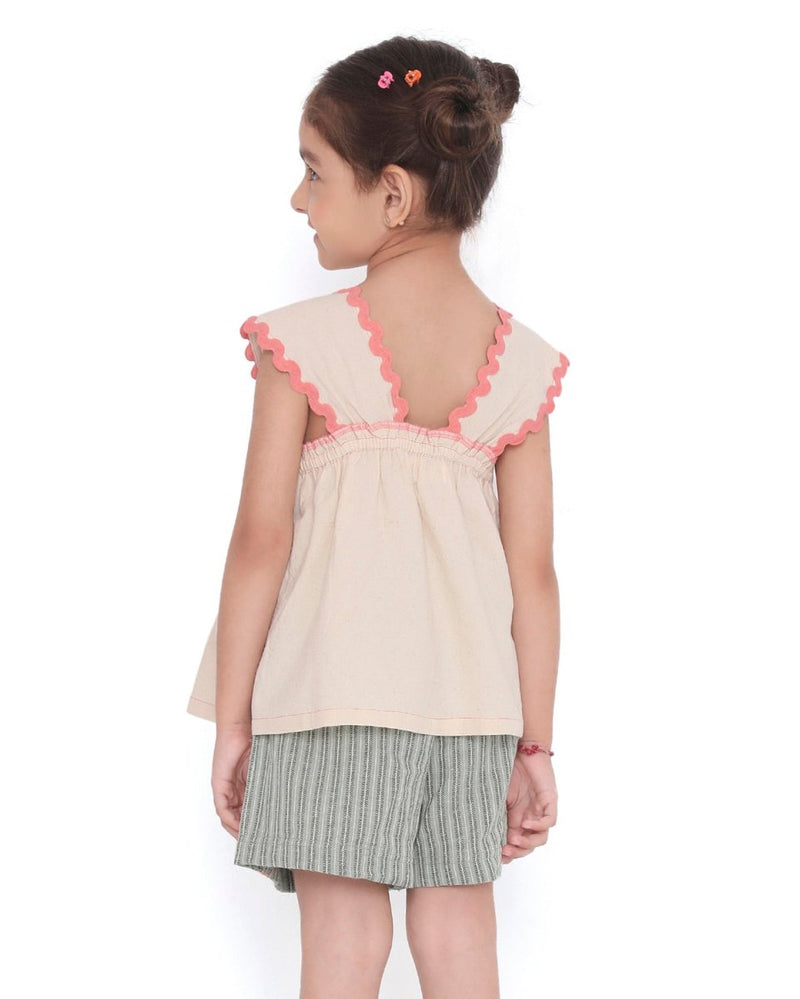 Alouette Jacquard Striped Cotton Shorts | Verified Sustainable Kids Shorts on Brown Living™