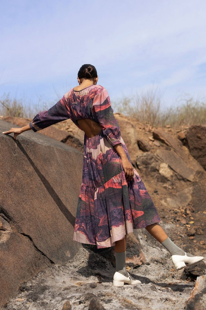 Amin Printed Upcycled Cotton Dress | Verified Sustainable Womens Dress on Brown Living™