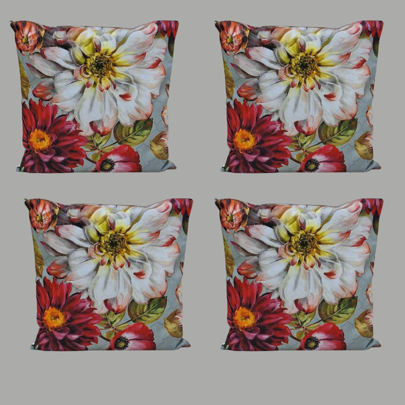 Antique Floral - Recycled Polycotton Cushion Covers - Pack of 4 | Verified Sustainable Covers & Inserts on Brown Living™