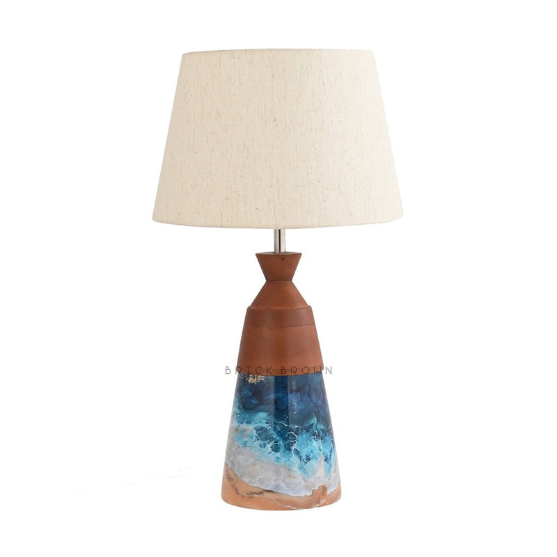 Aqua Night Lamp | Handcrafted Mango Wood Table Lamp | Verified Sustainable Lamps & Lighting on Brown Living™