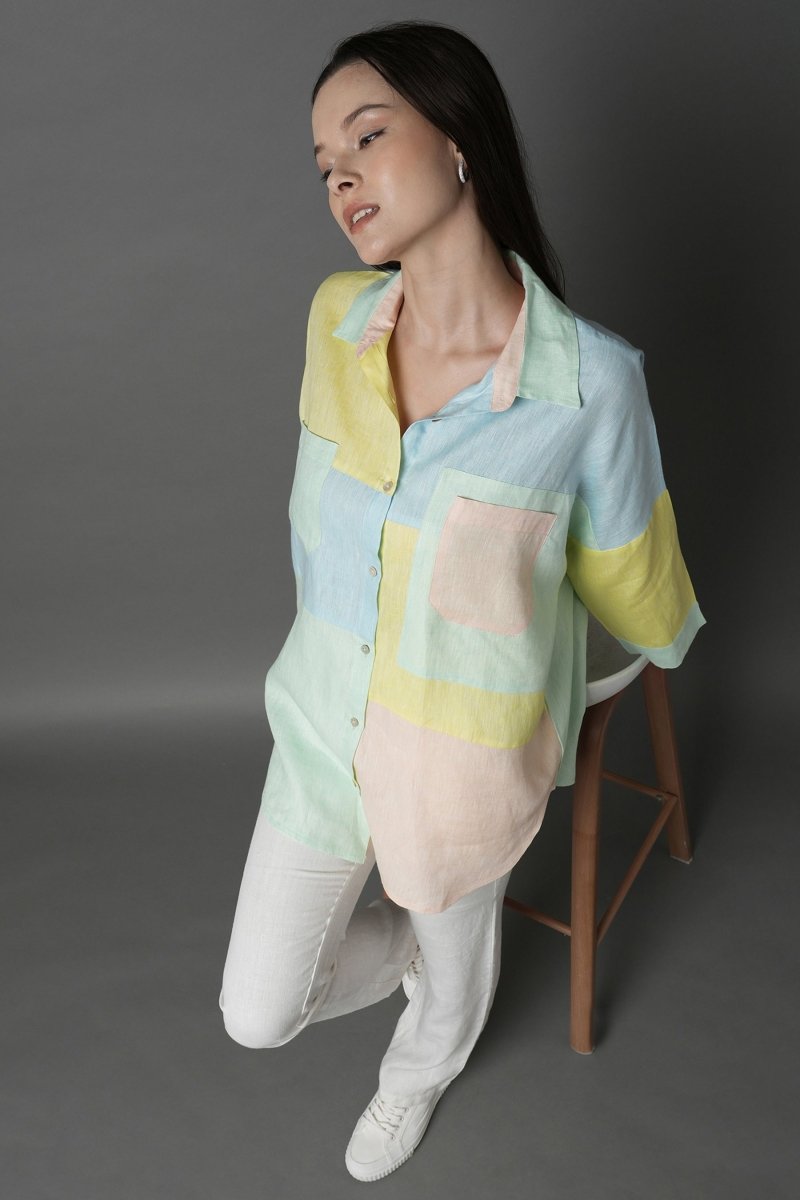 Aurora Shirt - Pastel - 100% Hemp | Verified Sustainable Womens Shirt on Brown Living™