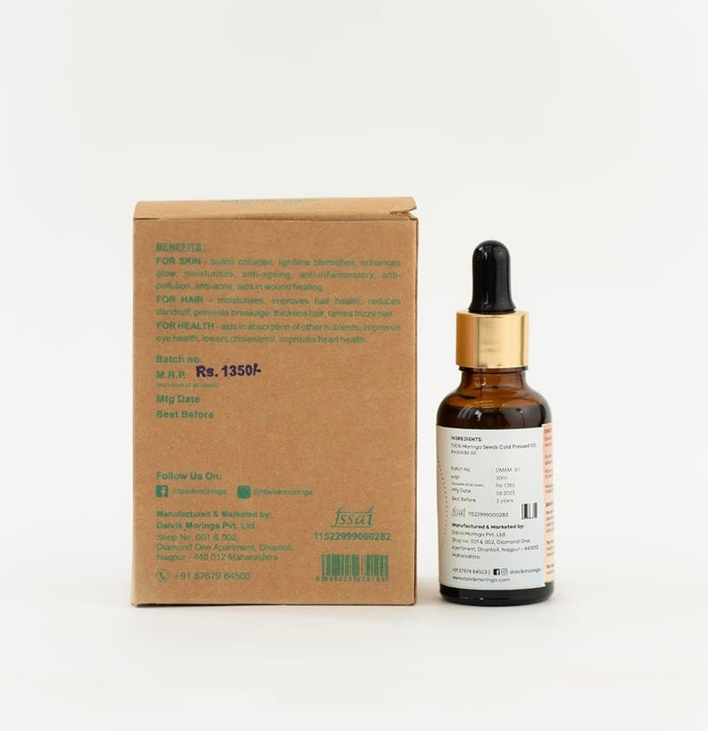 AvoMoringa Cold Pressed Hair and Skin Oil - 30 ml | Verified Sustainable Face Oil on Brown Living™