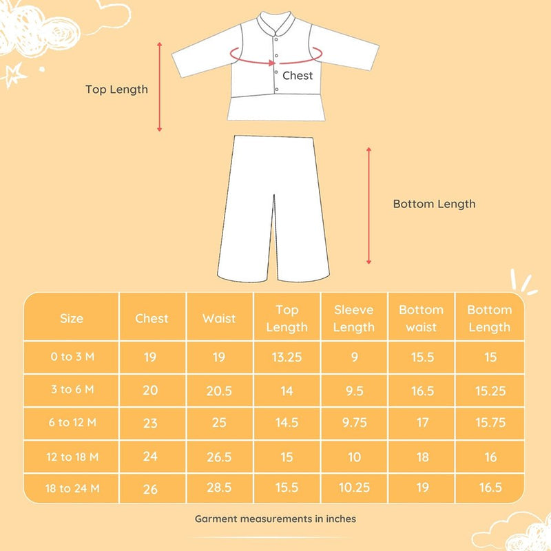 Baby Boy Cotton Kurta, Bundi & Pant Set - Ambar | Verified Sustainable Kids Ethnic Sets on Brown Living™