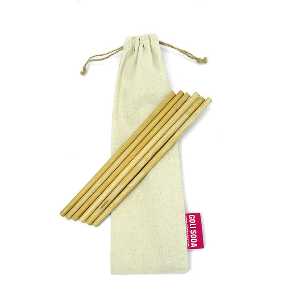 Bamboo Straws - Set of 6 - Eco-friendly / Washable / Reusable | Verified Sustainable Drinking Straws & Stirrers on Brown Living™