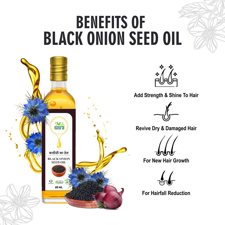 Black Onion Seed Oil | Control Hair Fall | Acne Treatment | 60ml | Kalonji oil | Verified Sustainable Cooking Oils on Brown Living™