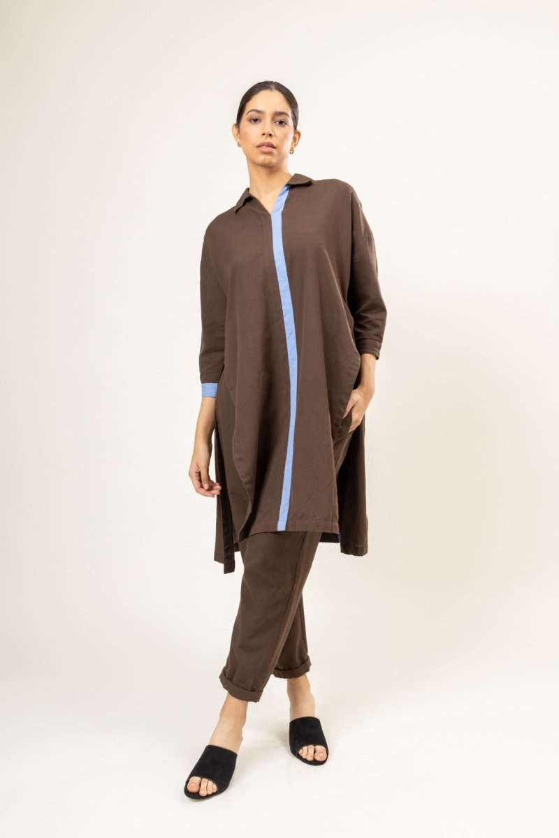 Blake Brown Upcycled Cotton Tunic | Verified Sustainable Womens Tunic on Brown Living™