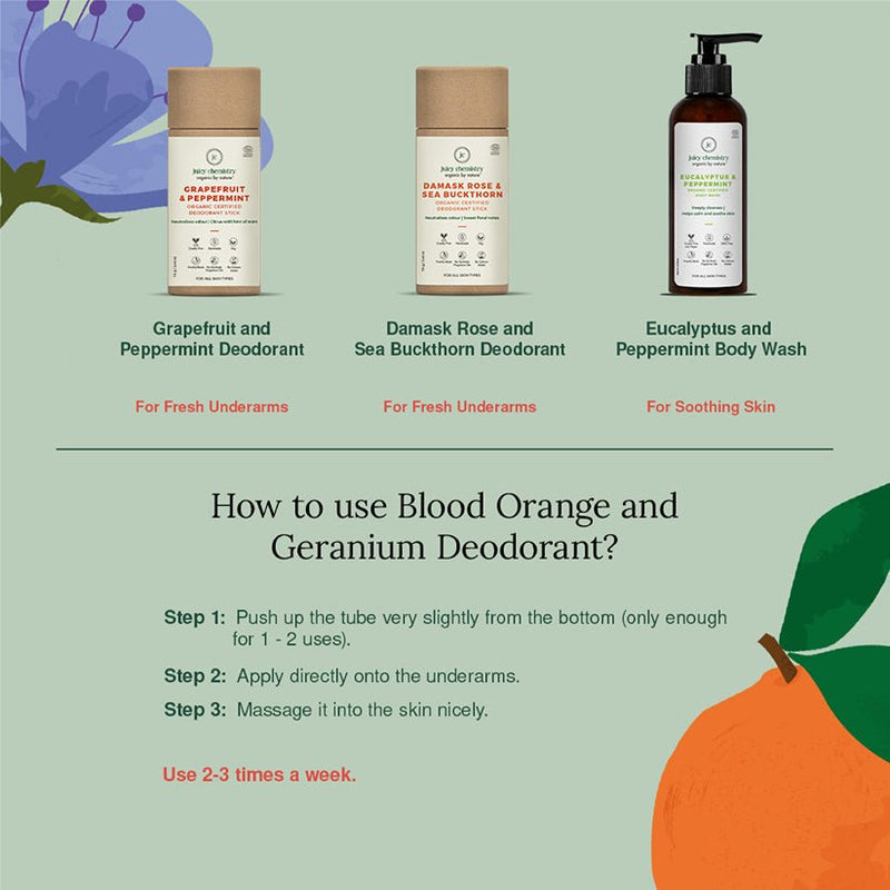 Blood Orange & Geranium Deodorant - 70 g | Organic Deodorant | Verified Sustainable Deodorant on Brown Living™