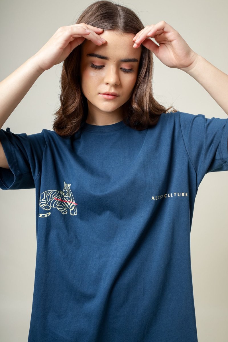 Blue Alter Culture Organic Cotton T-Shirt | Verified Sustainable Womens T-Shirt on Brown Living™