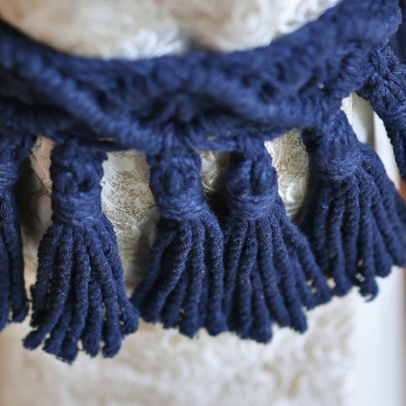 Blue Macrame Tassel Curtain Ties | Verified Sustainable Curtains on Brown Living™