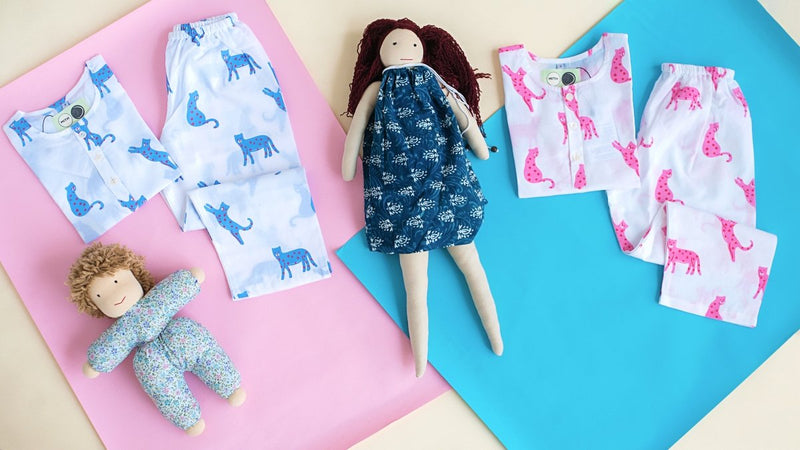 Blue Panther - Unisex Kids Cotton Nightwear | Verified Sustainable Kids Pyjamas on Brown Living™