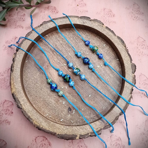 Blue Pottery Rakhi - Set of 5 | Verified Sustainable Rakhi on Brown Living™