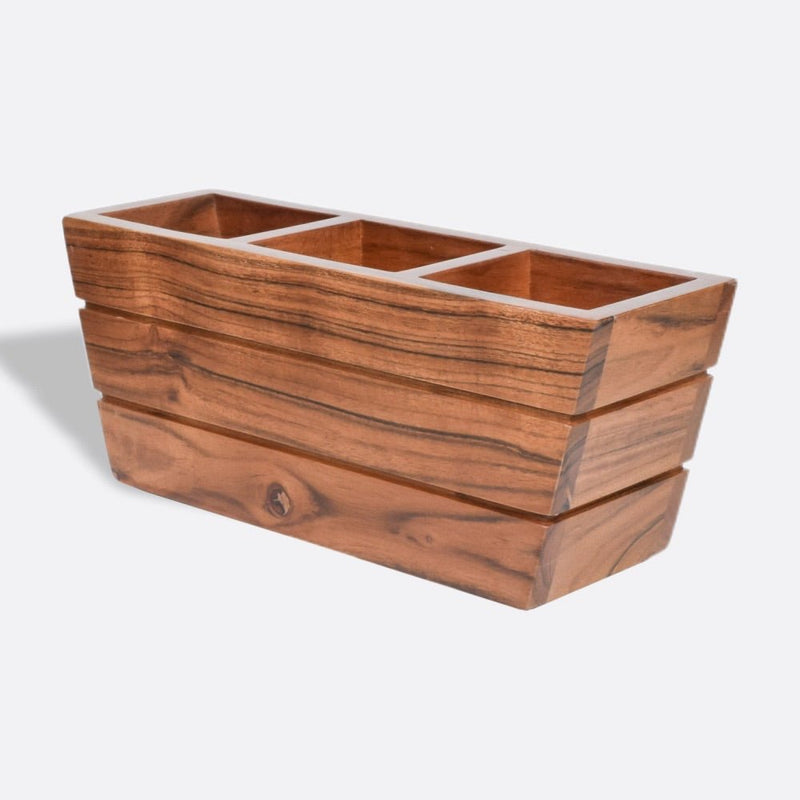 Boat Wooden Cutlery Caddy/Holder | Verified Sustainable Kitchen Organisers on Brown Living™