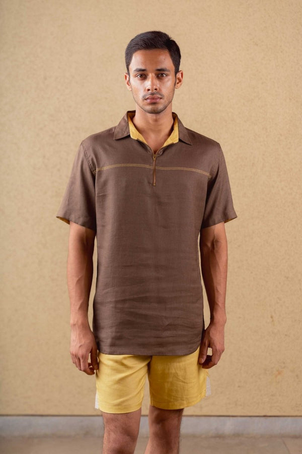 Bounty Shirt - Brown - Hemp Tencel | Verified Sustainable Mens shirt on Brown Living™