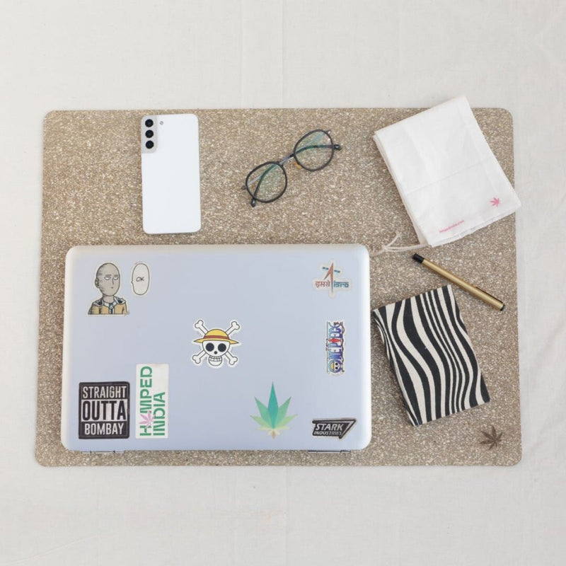 Broad Rectangular Hemp Deskmat for Work Space | Verified Sustainable Desk Accessories on Brown Living™