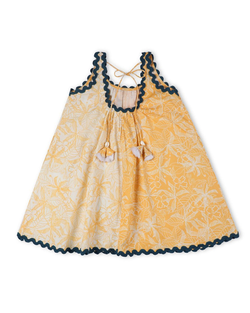 Buttercup Floral Printed Cotton Flare Dress | Verified Sustainable Kids Frocks & Dresses on Brown Living™