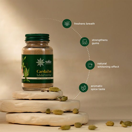 CardaZen | Handmade Cardamom Toothpowder (50gms) | Verified Sustainable Tooth Cleaning Powder on Brown Living™