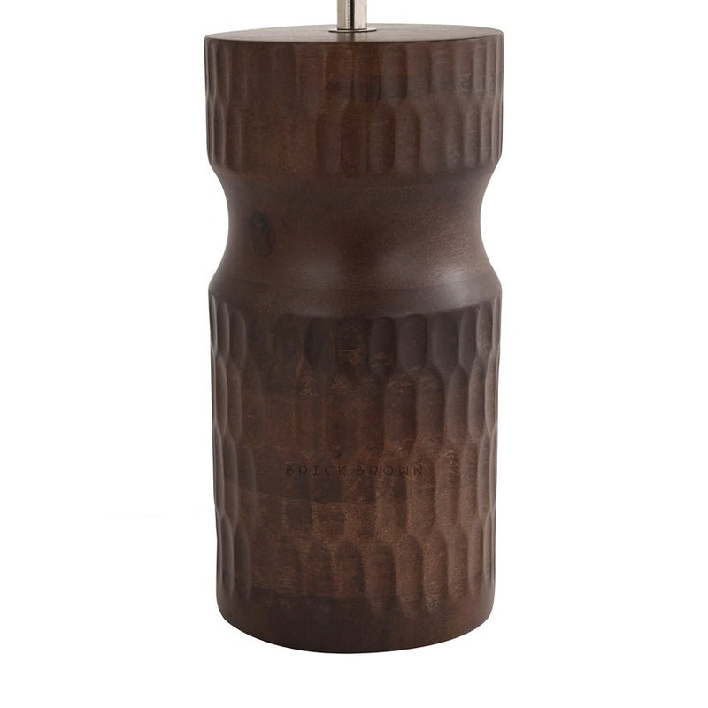 Carved Crust Night Lamp | Handcrafted Mango Wood Table Lamp | Verified Sustainable Lamps & Lighting on Brown Living™