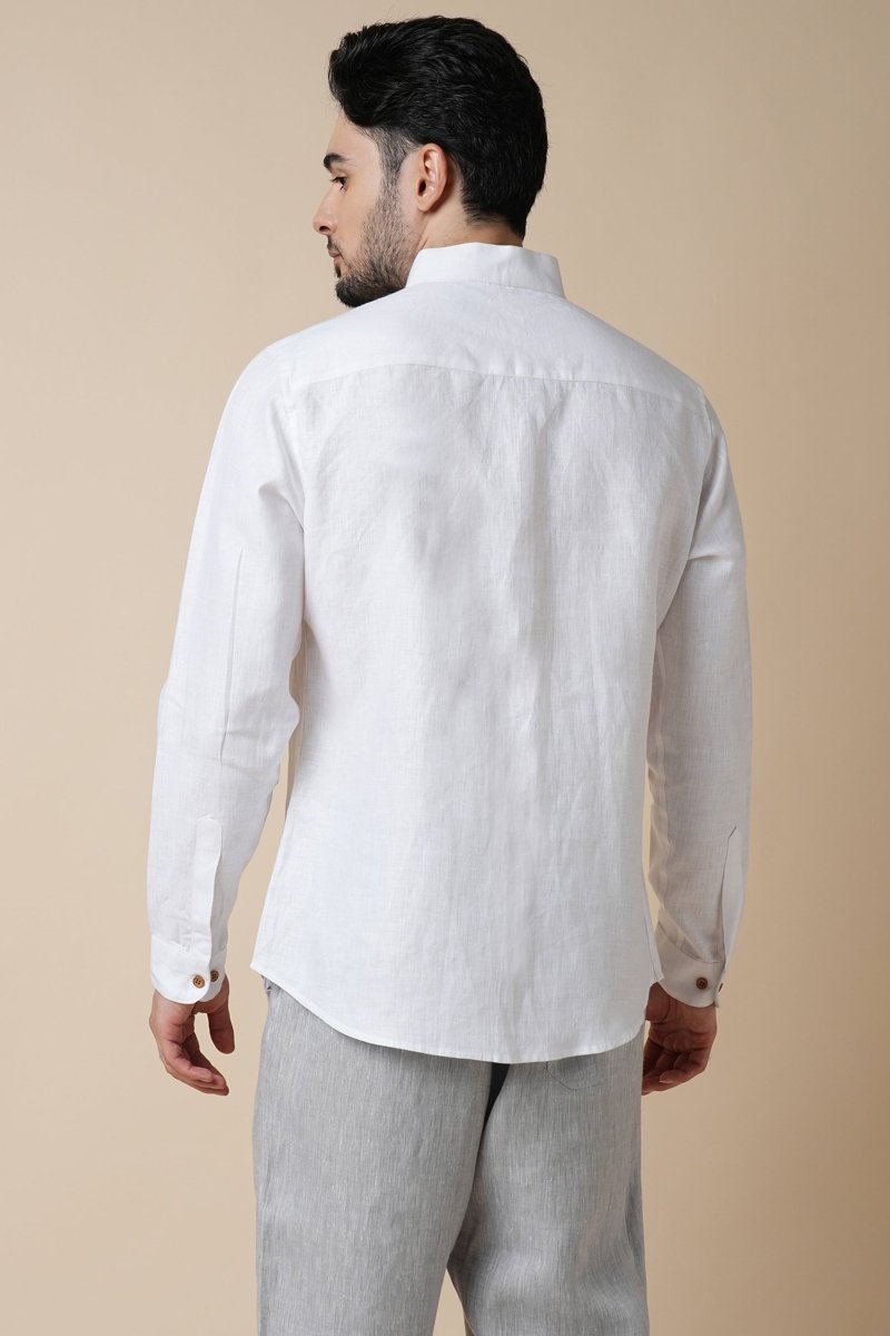 Celestial 100% Hemp Shirt - White | Verified Sustainable Mens Shirt on Brown Living™