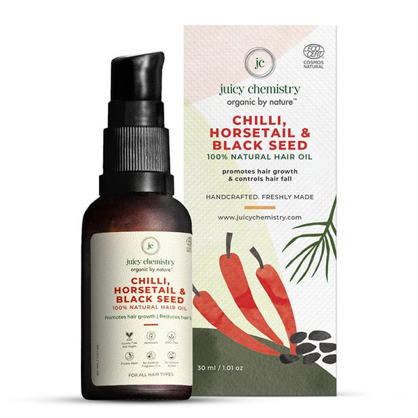 Chilli, Horsetail & Blackseed Hair Oil - 30 ml | Natural Hair Growth Oil | Verified Sustainable Hair Oil on Brown Living™