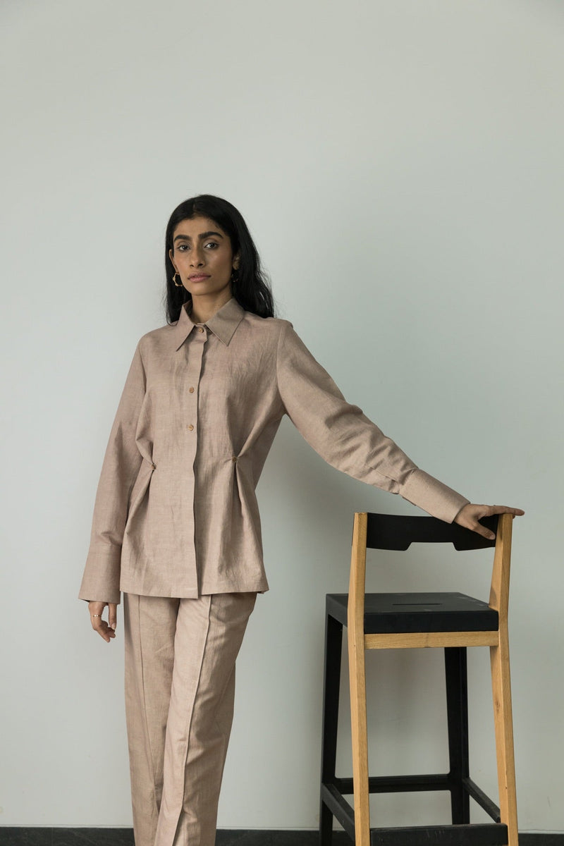 Cinched Waist Hemp Cotton Shirt | Verified Sustainable Womens Shirt on Brown Living™