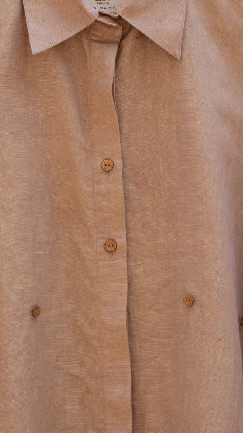 Cinched Waist Hemp Cotton Shirt | Verified Sustainable Womens Shirt on Brown Living™