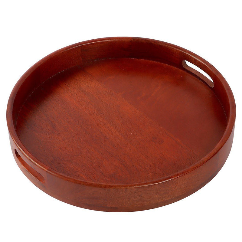 Classic Round Serving Wooden Tray (Set of 2) | Verified Sustainable Trays & Platters on Brown Living™