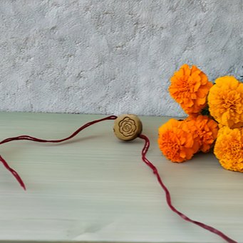 Clayed Blossom Small Circle Eco - Friendly Rakhi with Free Roli & Seeds! | Verified Sustainable Rakhi on Brown Living™