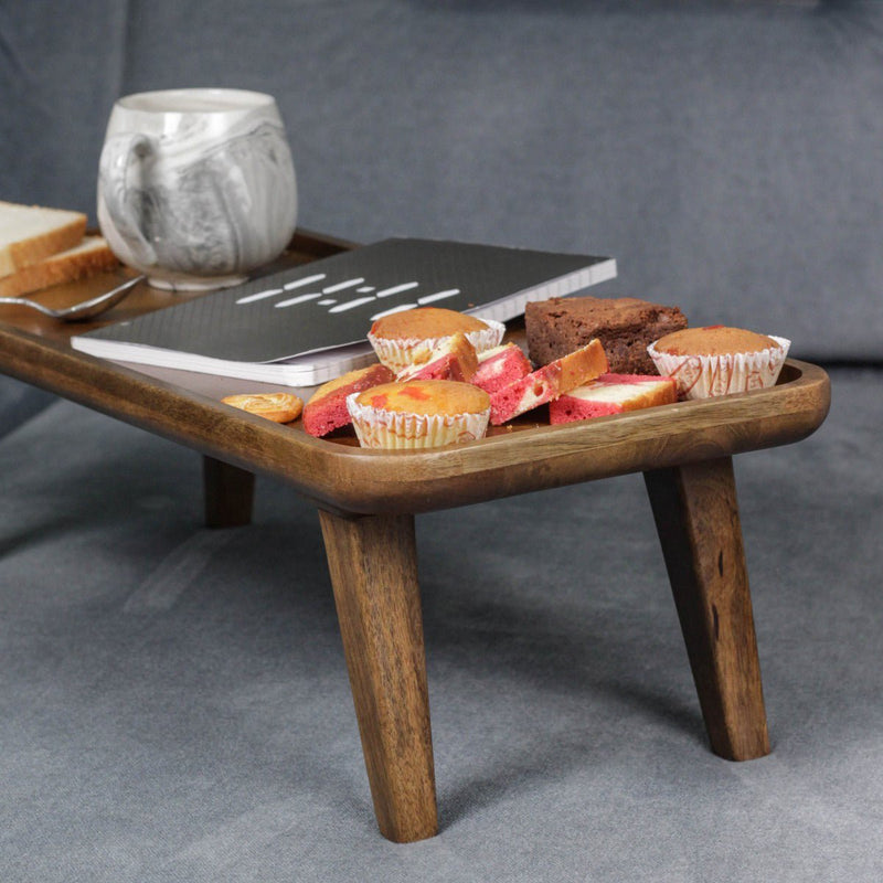 Cocoa- Handcrafted High-rise Wooden Platter | Verified Sustainable Trays & Platters on Brown Living™