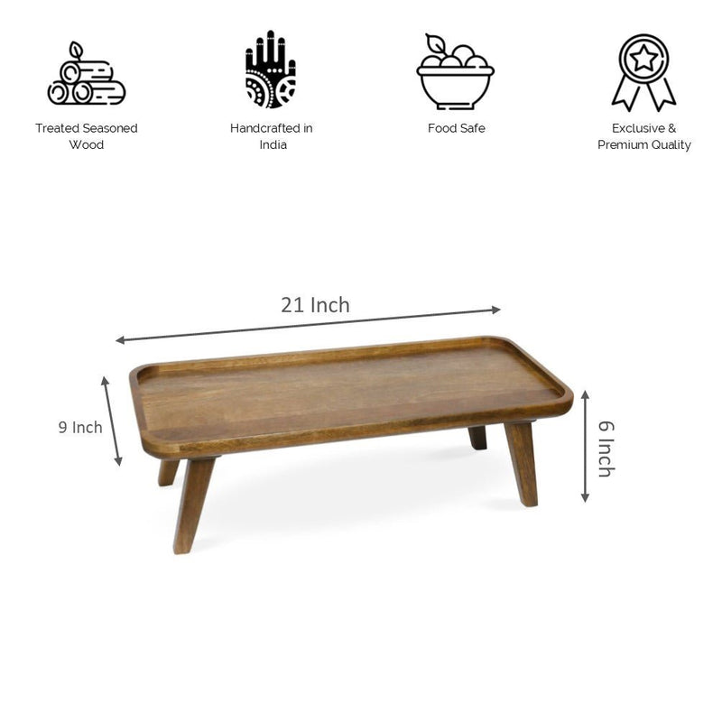 Cocoa- Handcrafted High-rise Wooden Platter | Verified Sustainable Trays & Platters on Brown Living™