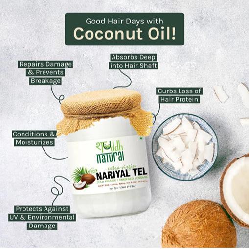 Coconut Oil | Wood Pressed | Face, Skin & Hair | 500 ml | Nariyal Tel | Verified Sustainable Cooking Oils on Brown Living™