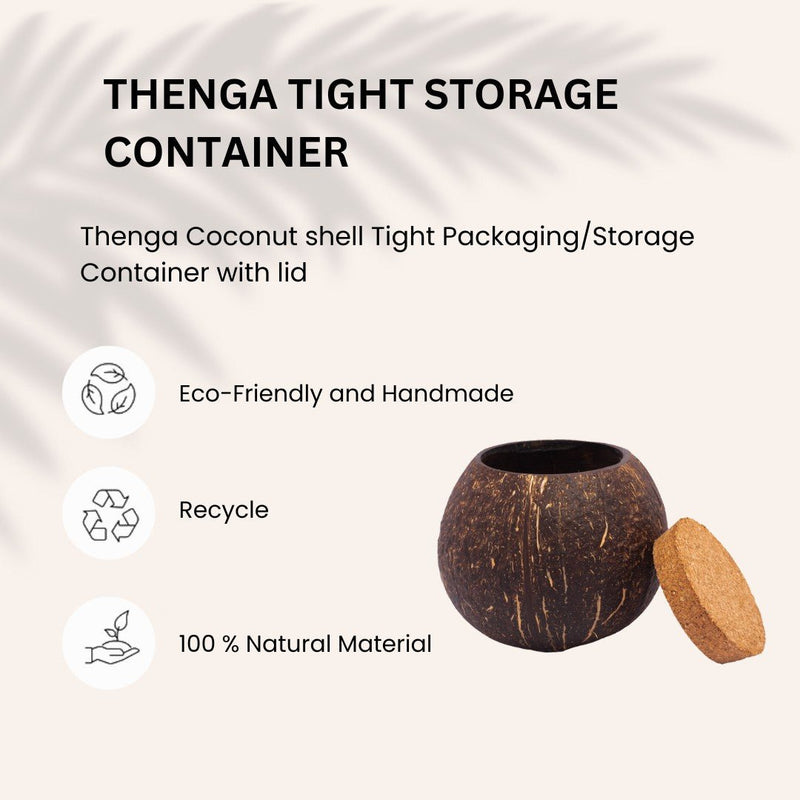 Coconut Shell Tight Storage Containers with Lid (Set of 1) | Verified Sustainable Containers on Brown Living™