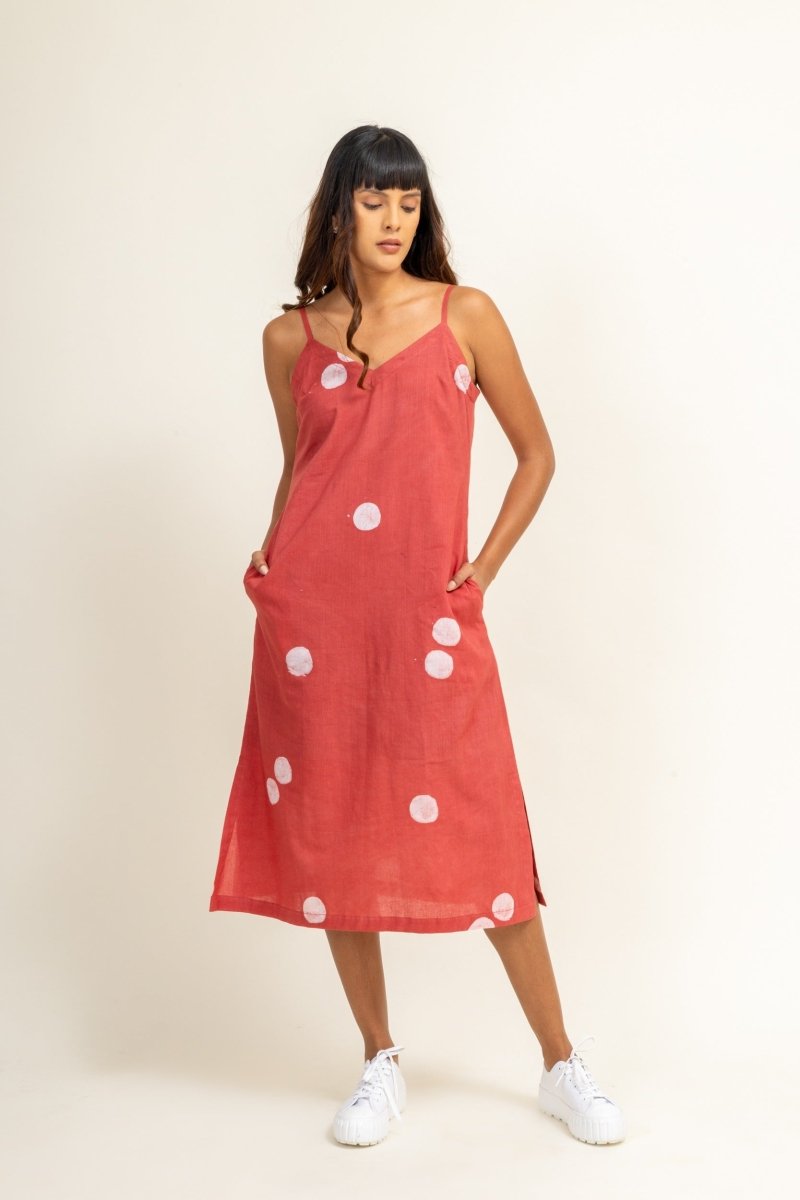 Coral Slip Upcycled Cotton Dress | Verified Sustainable Womens Dress on Brown Living™