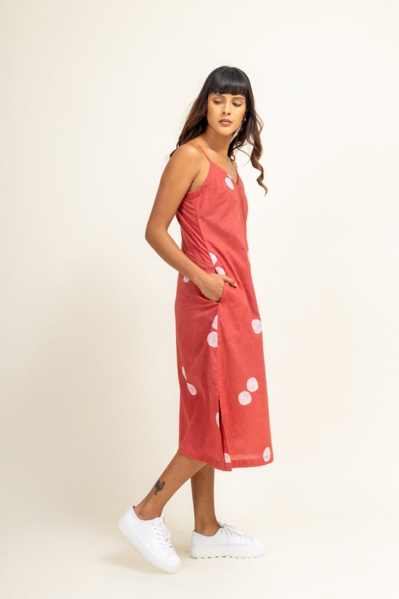 Coral Slip Upcycled Cotton Dress | Verified Sustainable Womens Dress on Brown Living™