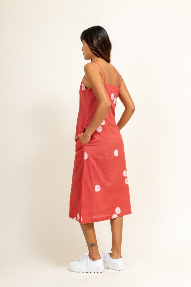 Coral Slip Upcycled Cotton Dress | Verified Sustainable Womens Dress on Brown Living™