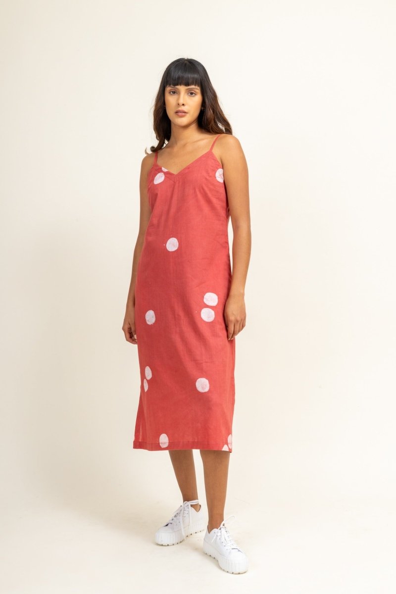 Coral Slip Upcycled Cotton Dress | Verified Sustainable Womens Dress on Brown Living™