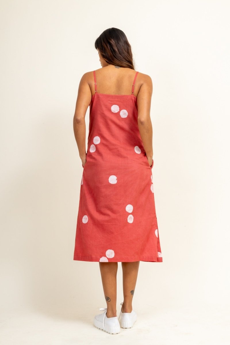 Coral Slip Upcycled Cotton Dress | Verified Sustainable Womens Dress on Brown Living™