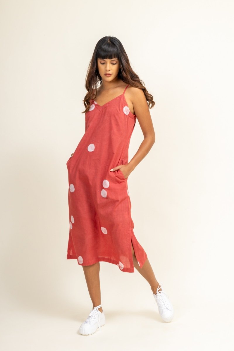 Coral Slip Upcycled Cotton Dress | Verified Sustainable Womens Dress on Brown Living™