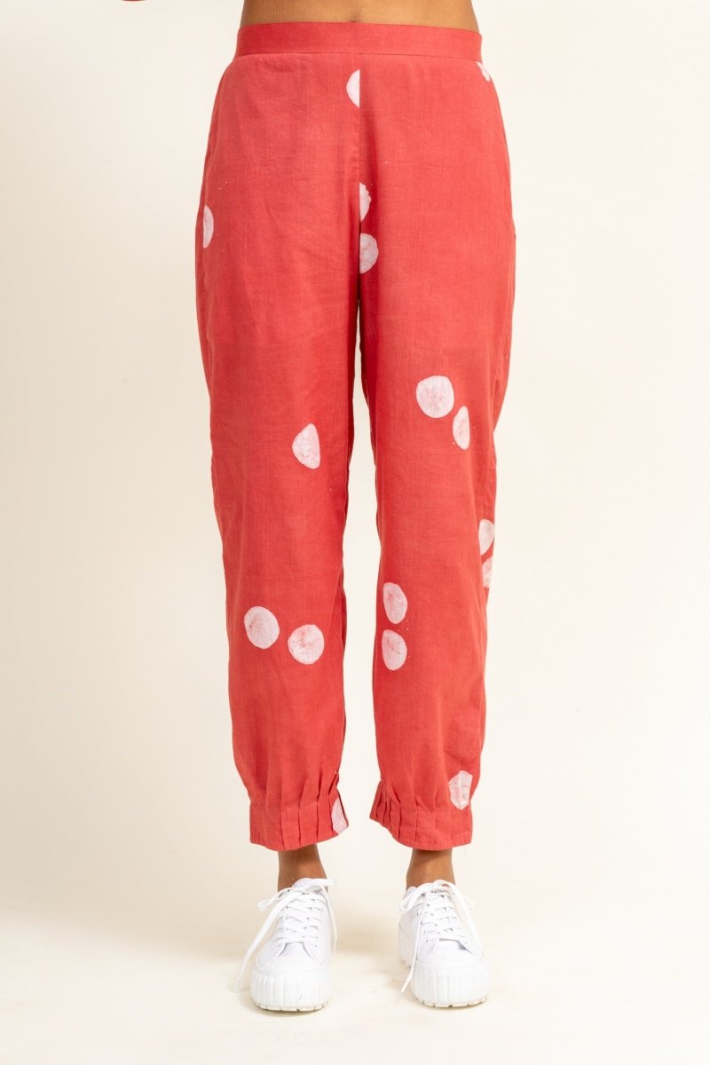 Coral Tucked Upcycled Cotton Pants | Verified Sustainable Womens Pants on Brown Living™